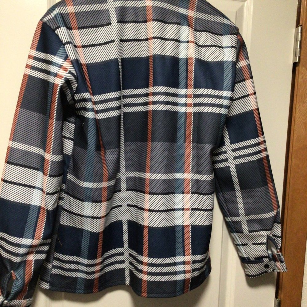 Mens plaid texture shirt jacket street fashion mod